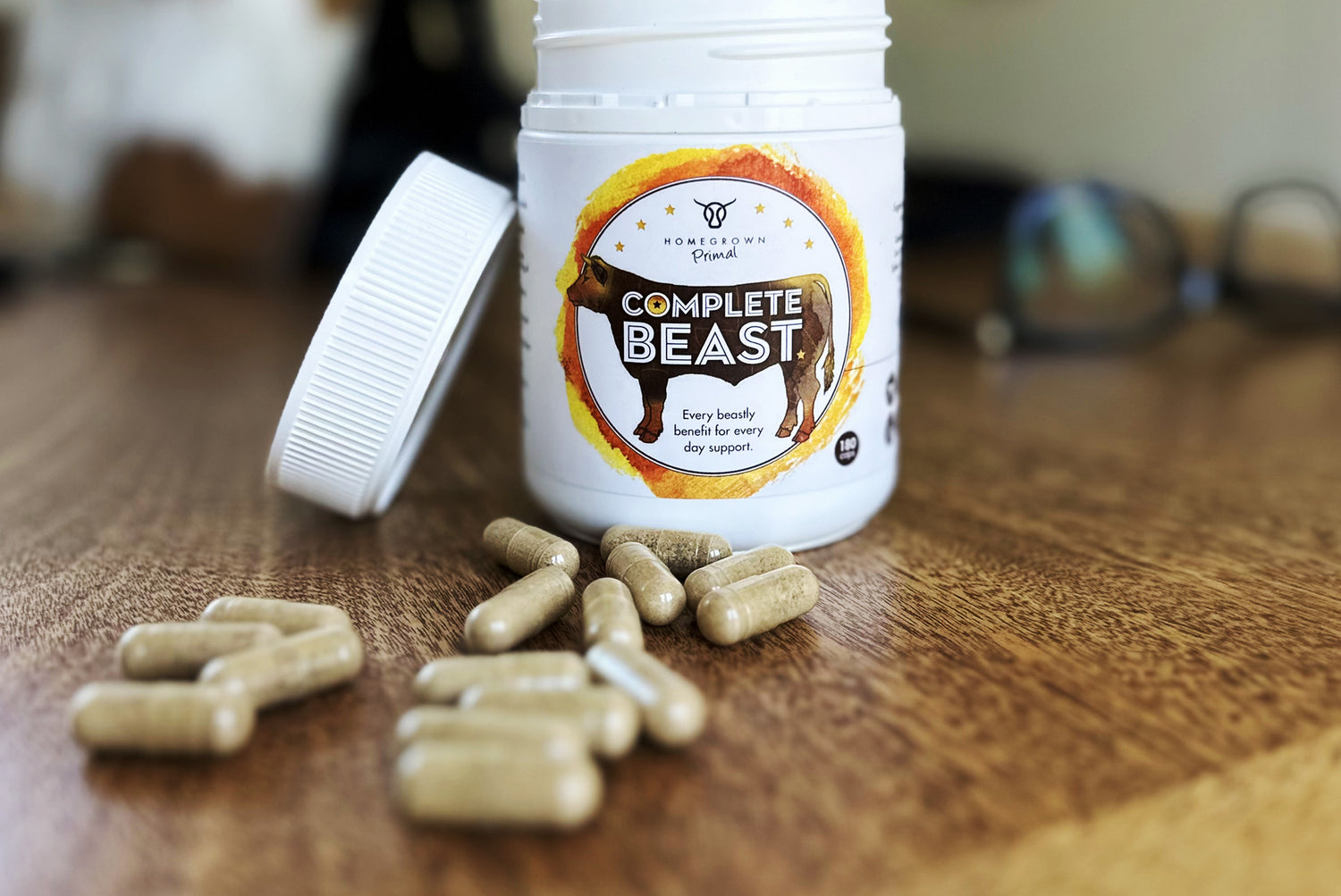 Complete Beast provide a blend of 13 beef organs and glands for optimum daily nutrition